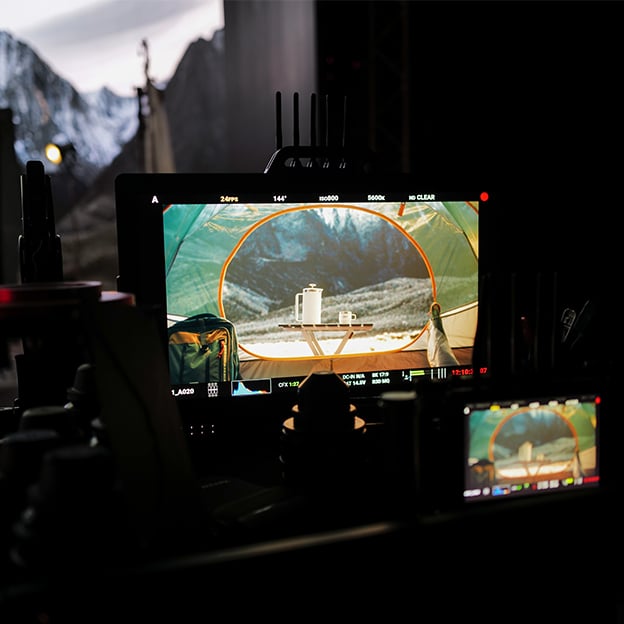 camera filming on set