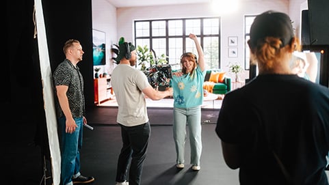 film studio with LED wall