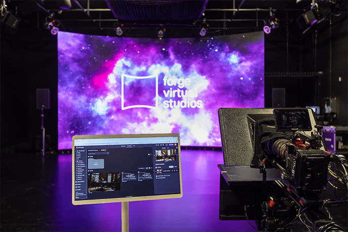 40" Vū Studio console driving an LED wall display