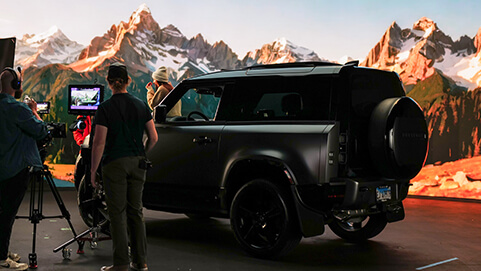 automobile on a film set