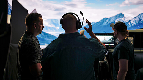 production crew on film set